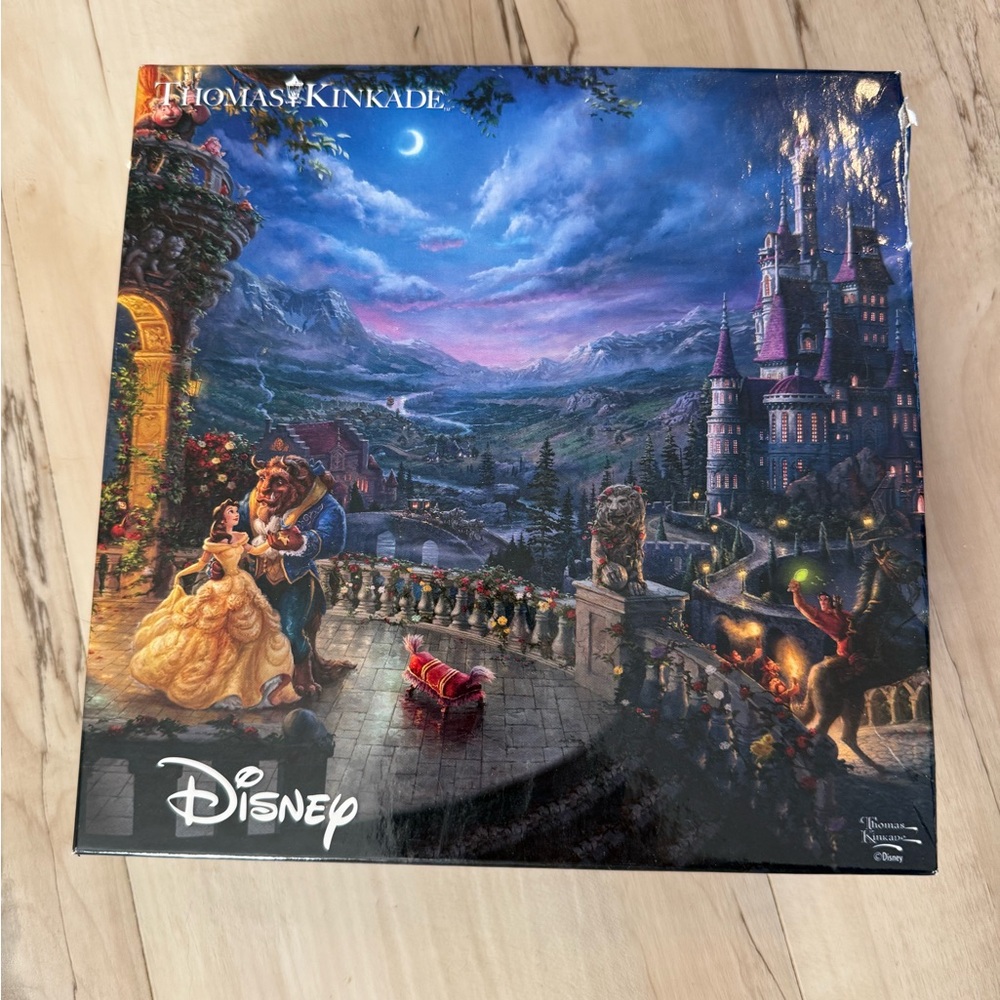 Disney Thomas Kinkade Beauty and the Beast Puzzle - Blue and Gold